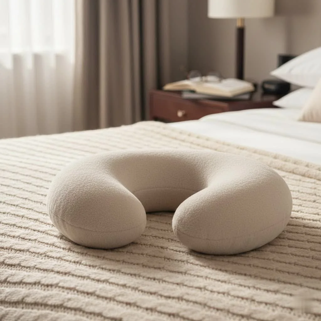 Therapeutic neck pillow supporting spinal alignment